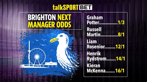 brighton manager betting odds|Next Brighton Manager Odds: McKenna 4/9 fav to replace De Zerbi.